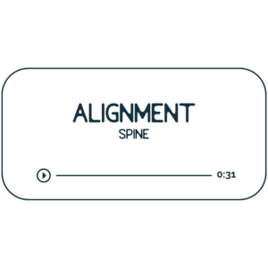Audio file graphic for the spine energy healing session. It has a beige background and deep indigo colored text that reads "Alignment Spine" with a Play indicator button and indicator that it is 31 minutes long.